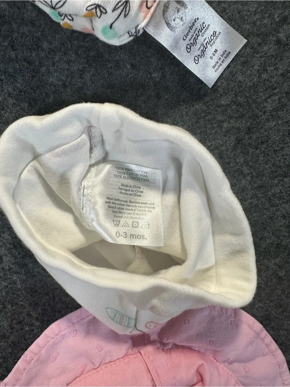 Gymboree, Jumping Bean, Gerber, Baby Hats— Pink, White, Floral, Multi